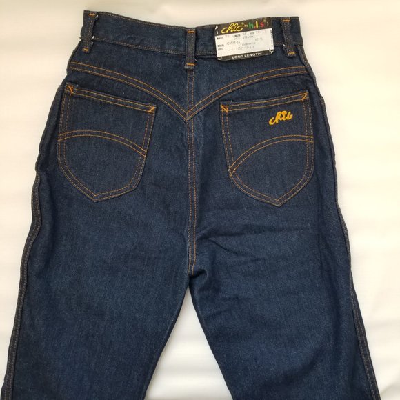 Vintage 27x34 NOS 70s Chic HIS High Waist Straight Leg Denim Mom Jeans - Picture 4 of 10